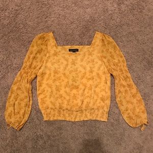 Gold square neck blouse